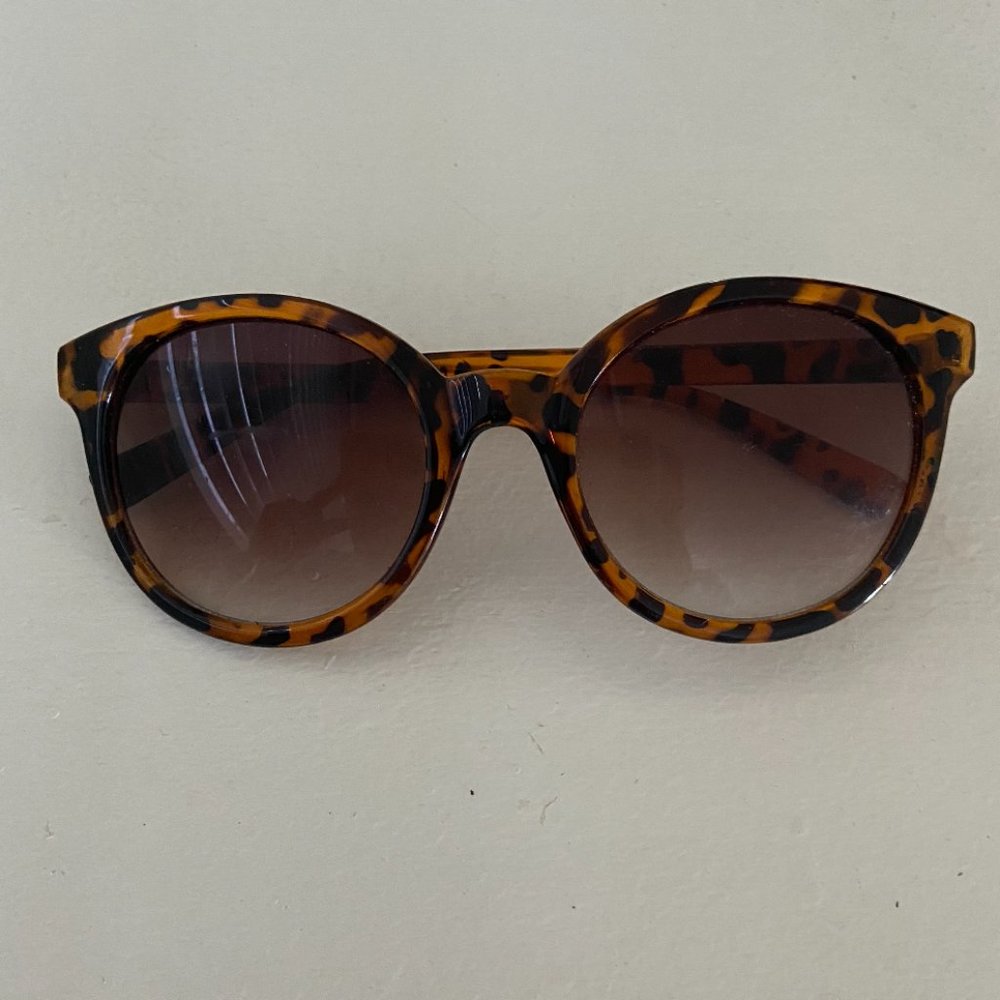 Black Brown Tortoise Round Retro Sunglasses
